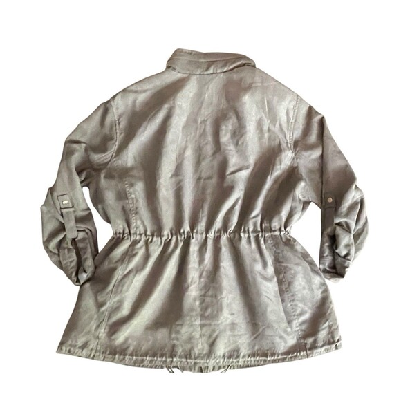 Vince Camuto Jacket Womens XXL Beige W/ Collar Zip Hidden Hood Lightweight - Picture 5 of 5